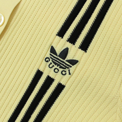 × adidas ７分袖 クロップド カーディガン / クルーネック ロゴ 刺繍