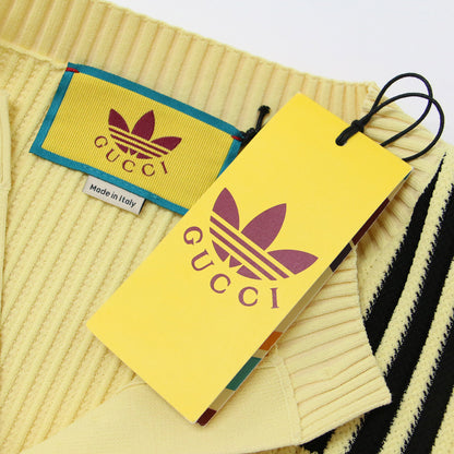 × adidas ７分袖 クロップド カーディガン / クルーネック ロゴ 刺繍
