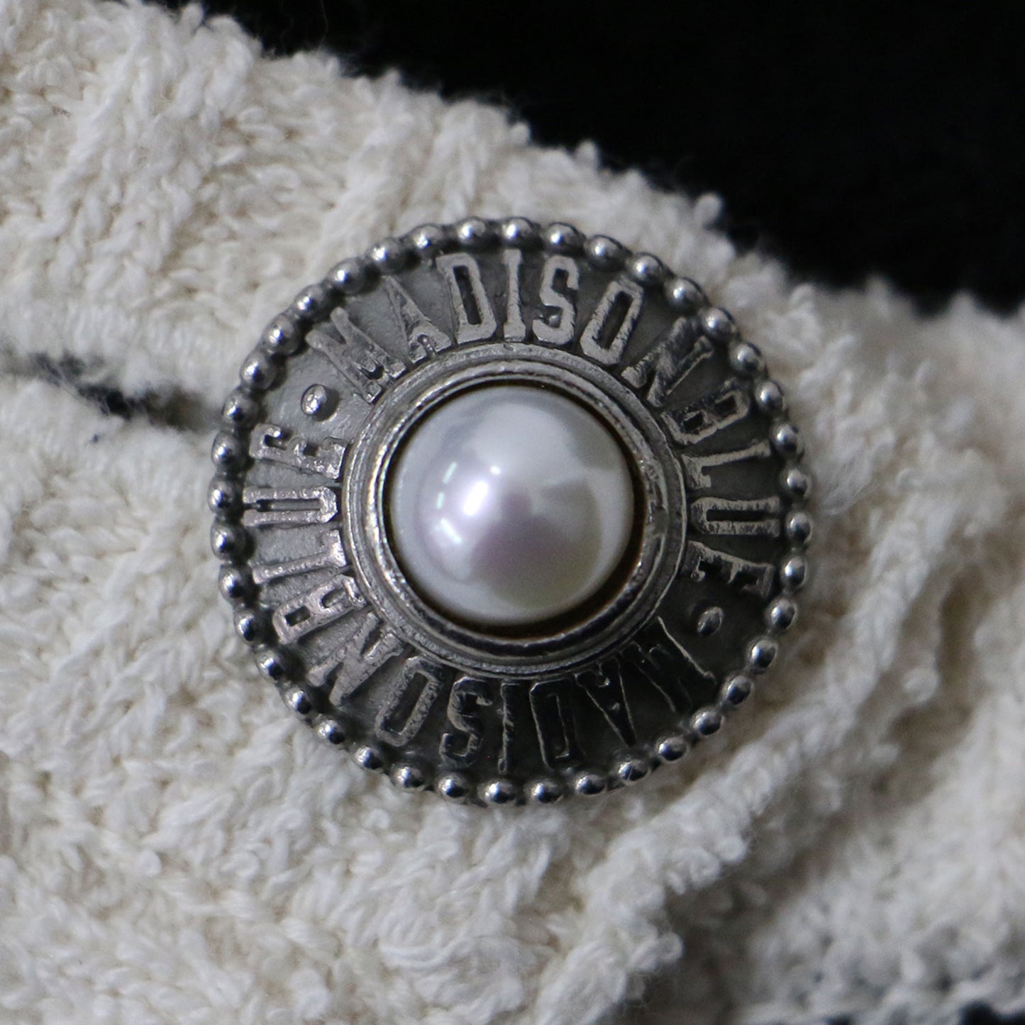 バイカラー パールボタン ニット カーディガン / 長袖 コットン