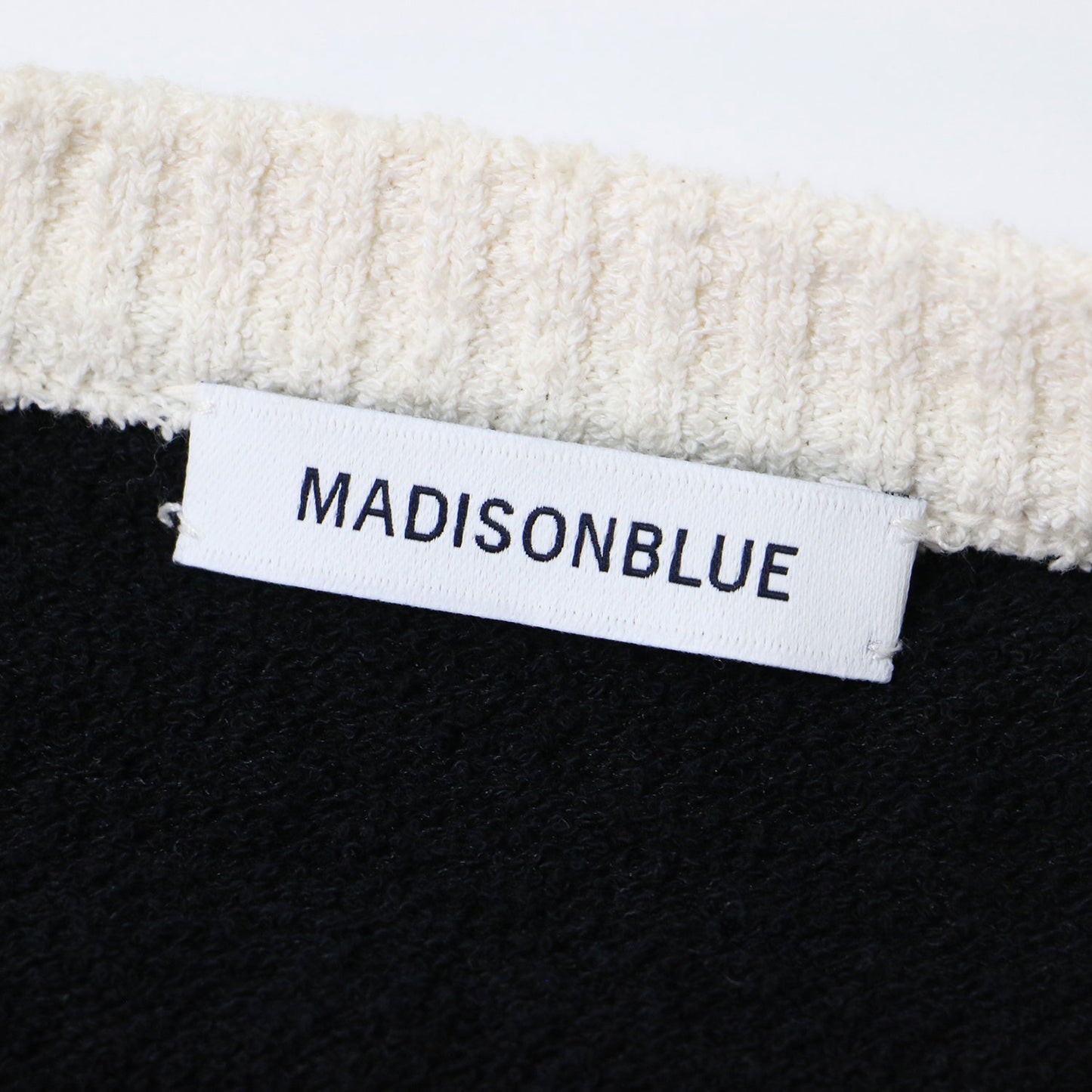 バイカラー パールボタン ニット カーディガン / 長袖 コットン