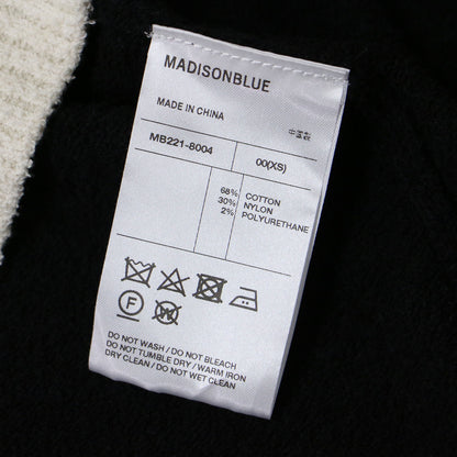 バイカラー パールボタン ニット カーディガン / 長袖 コットン