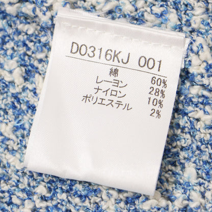 コットン ニット Vネック ノーカラー ジャケット / ショート丈 カーディガン
