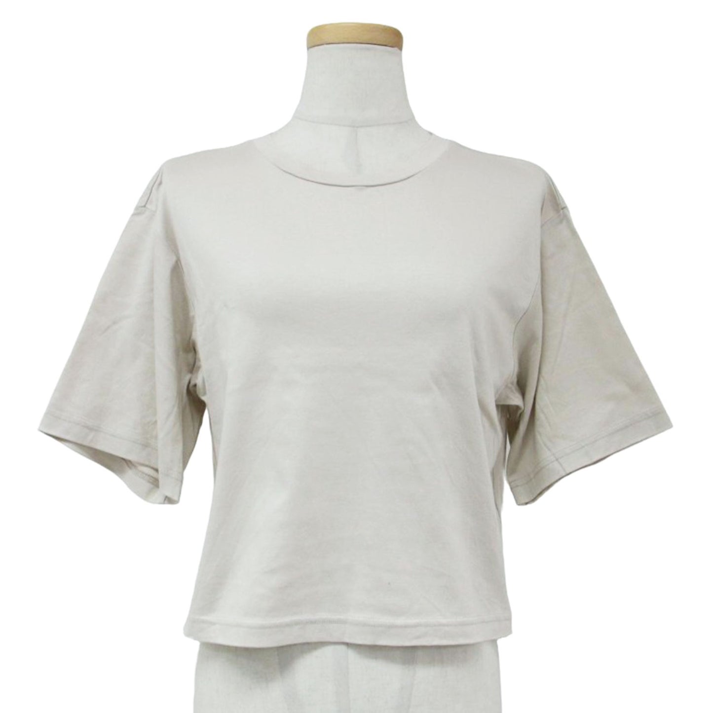 23春夏 ドロップショルダー クロップド Tシャツ / プルオーバー ショート丈 クルーネック 半袖 コットン