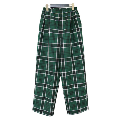 チェック柄 ワイド パンツ / ウエストゴム ストレート