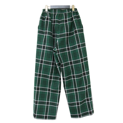 チェック柄 ワイド パンツ / ウエストゴム ストレート