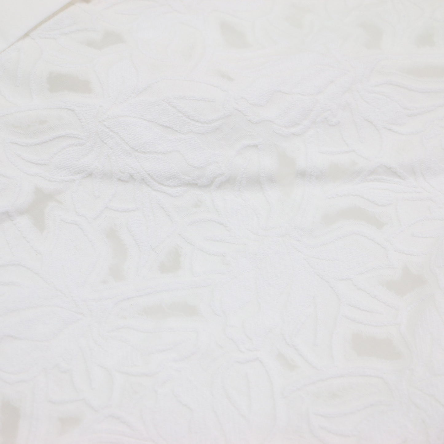 オーガニックコットン フラワー ジャガード レース チュニック シャツワンピース / 半袖 五分袖 ひざ丈 オーバーサイズ 花柄