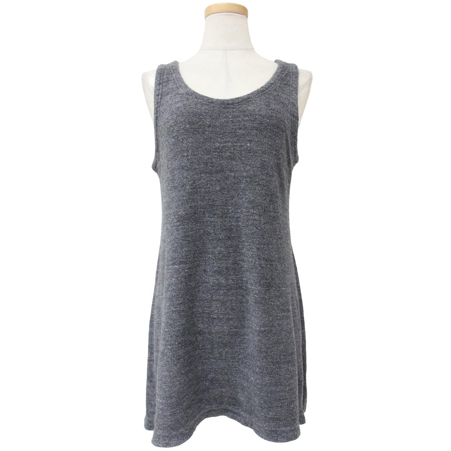 コットン パイル タンクトップ / Uネック ストレッチ チュニック丈