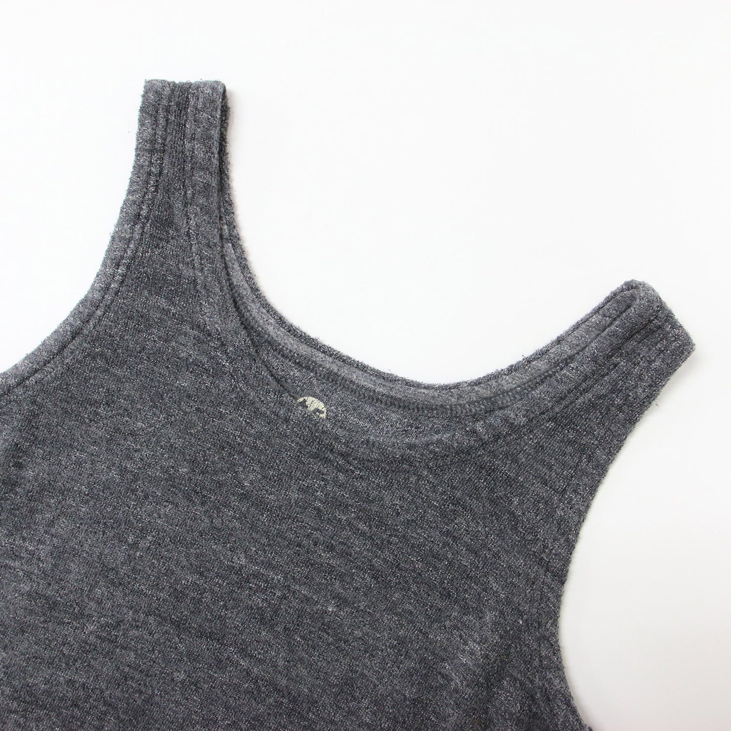 コットン パイル タンクトップ / Uネック ストレッチ チュニック丈