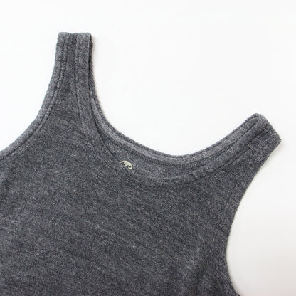 コットン パイル タンクトップ / Uネック ストレッチ チュニック丈