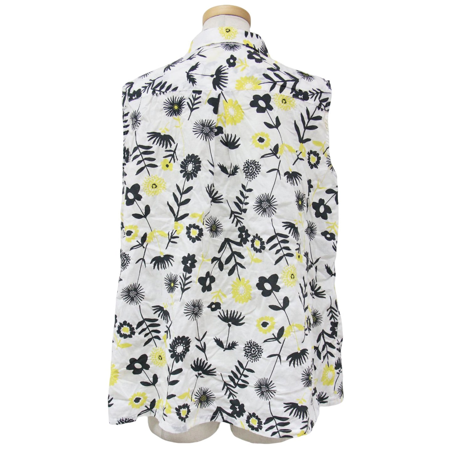 24春夏 nobana フラワー ノースリーブ シャツ / 花柄 シワ加工 コットン ブラウス