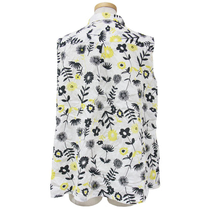 24春夏 nobana フラワー ノースリーブ シャツ / 花柄 シワ加工 コットン ブラウス