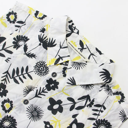 24春夏 nobana フラワー ノースリーブ シャツ / 花柄 シワ加工 コットン ブラウス