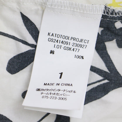 24春夏 nobana フラワー ノースリーブ シャツ / 花柄 シワ加工 コットン ブラウス