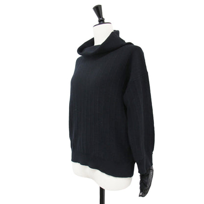 袖チュール ウール シルク カシミヤ ニット / ボトルネック ショート丈 プルオーバー 長袖 241101