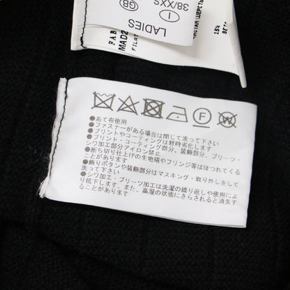 袖チュール ウール シルク カシミヤ ニット / ボトルネック ショート丈 プルオーバー 長袖 241101