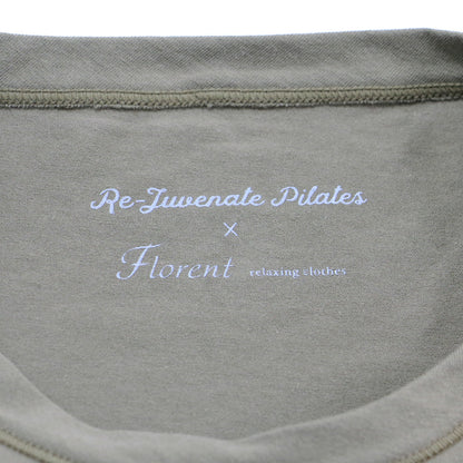 × Re-Juvenate Pilates フレンチスリーブ カットソー / コットン ストレッチ クルーネック Tシャツ