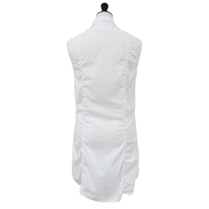 コットン ノースリーブ チュニック ブラウス / シャツ フラップポケット ロング丈 イタリア製 241030