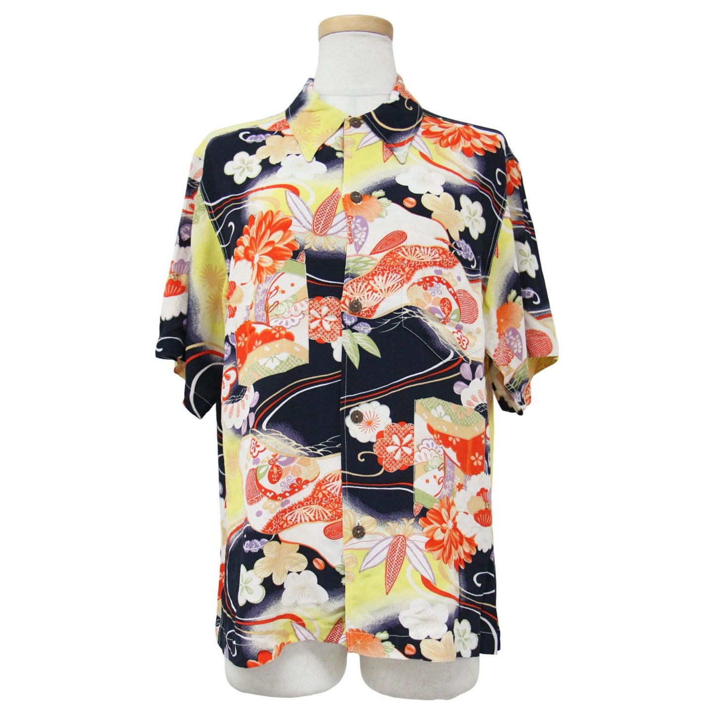SUN SURF (サンサーフ) キモノデザイン 和柄 アロハシャツ 半袖 King - Main Image