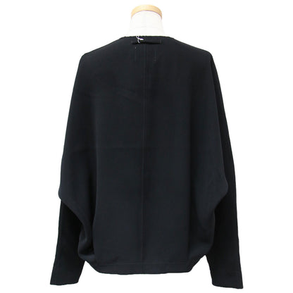 23秋冬 ESSENSE ノーカラー Vネック ボタンレス ドルマンスリーブ ショート丈 カーディガン