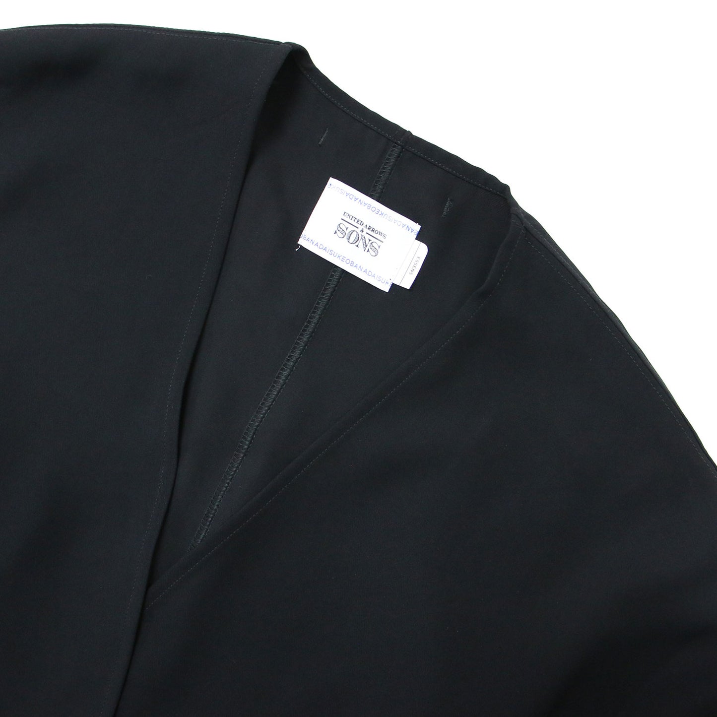 23秋冬 ESSENSE ノーカラー Vネック ボタンレス ドルマンスリーブ ショート丈 カーディガン