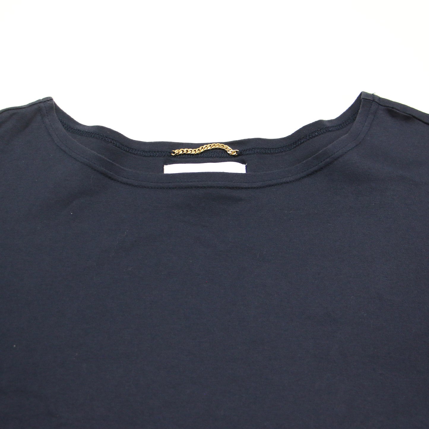 裾切り替え パール 刺繍 Tシャツ / カットソー 半袖 ショートスリーブ クルーネック フリル コットン