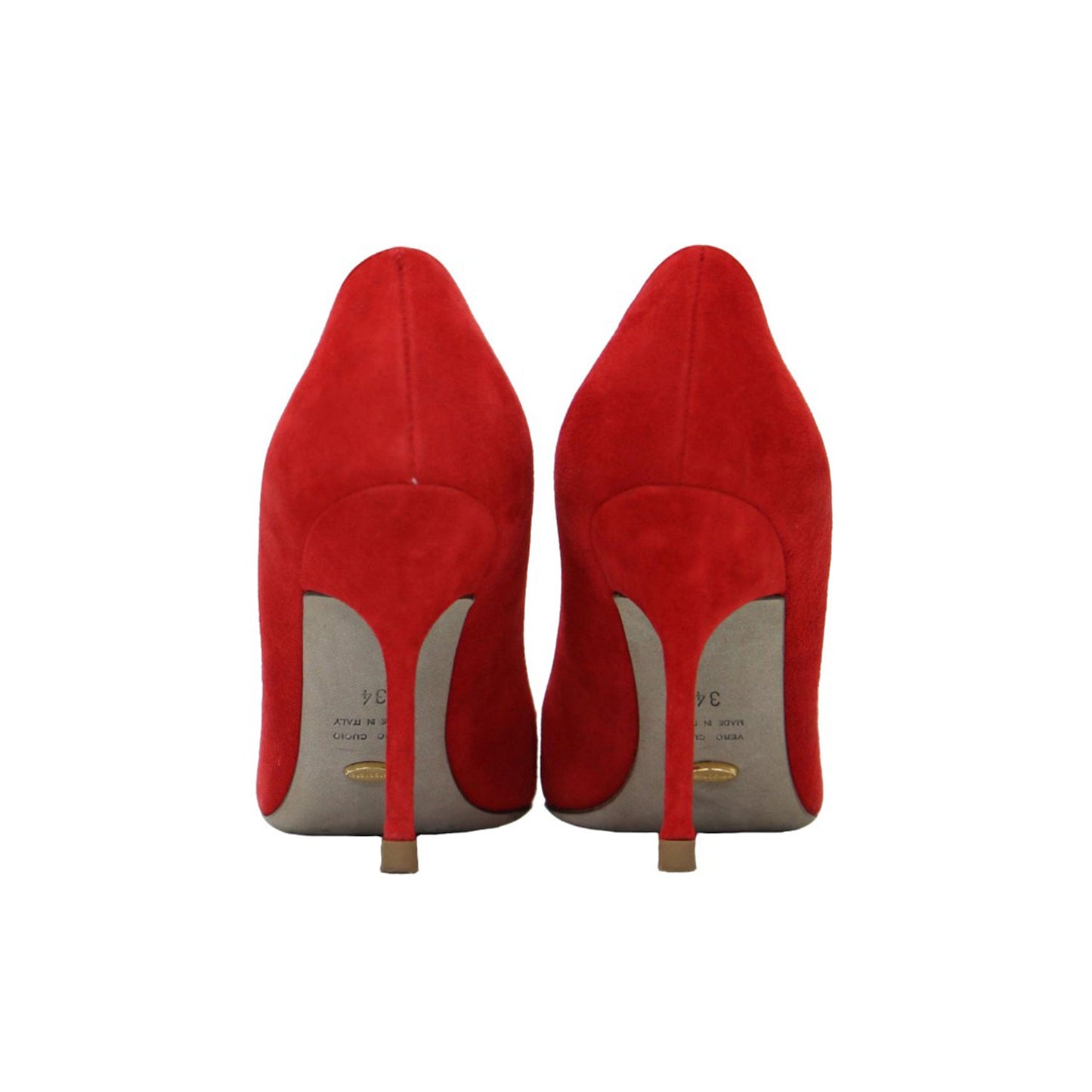 スウェード レザー ピンヒール パンプス / アーモンドトゥ ハイヒール イタリア製