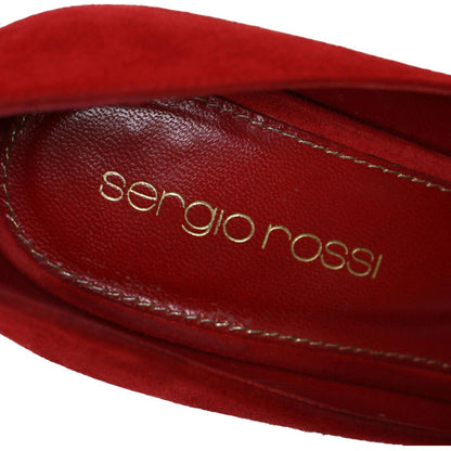 スウェード レザー ピンヒール パンプス / アーモンドトゥ ハイヒール イタリア製