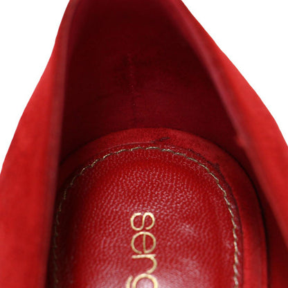 スウェード レザー ピンヒール パンプス / アーモンドトゥ ハイヒール イタリア製