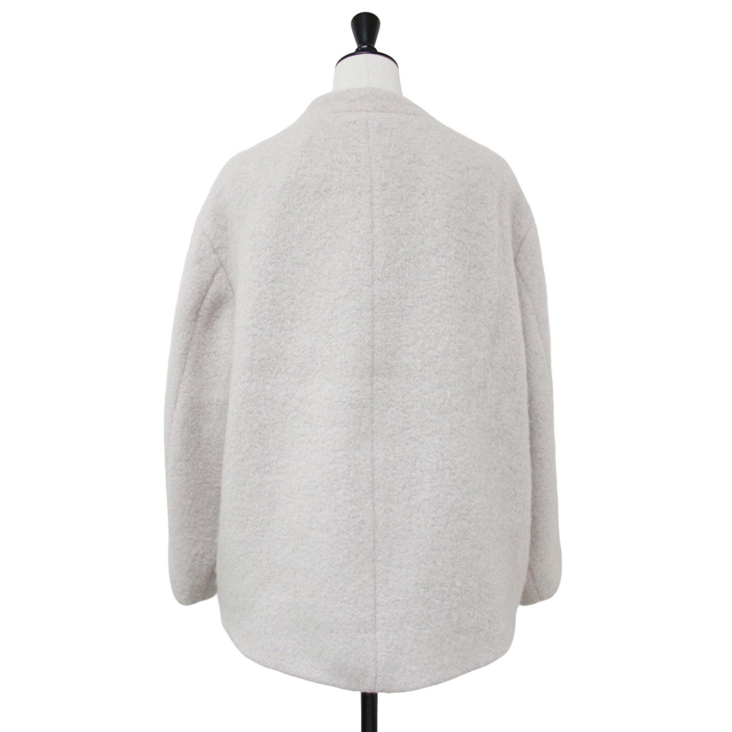 美品 Nolley’s ノーリーズ ノーカラーショートコート ウール NOLLEY'S (ノーリーズ) 23秋冬 シャギー ショート コート / ノーカラー