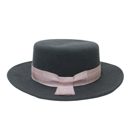 × Danny&Anne ウール リボン ハット / 帽子 カンカン帽 フェルト 241108