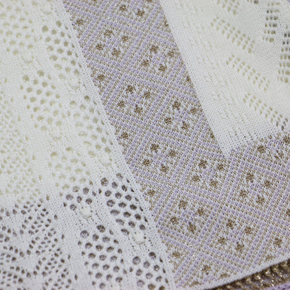 ノースリーブ フリンジ ニット / SASH JAQUARD SLEEVELESS KNIT プルオーバー 透かし編み ラメ