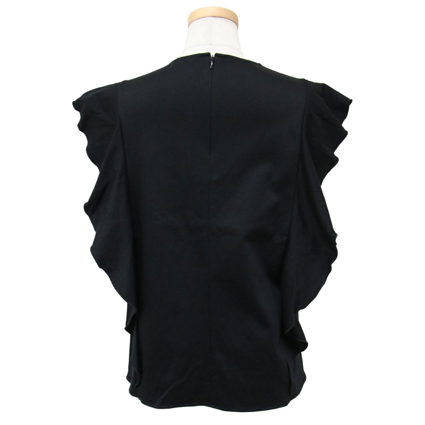 23春夏 コットン クルーネック ラッフルスリーブ カットソー / プルオーバー フリル ノースリーブ