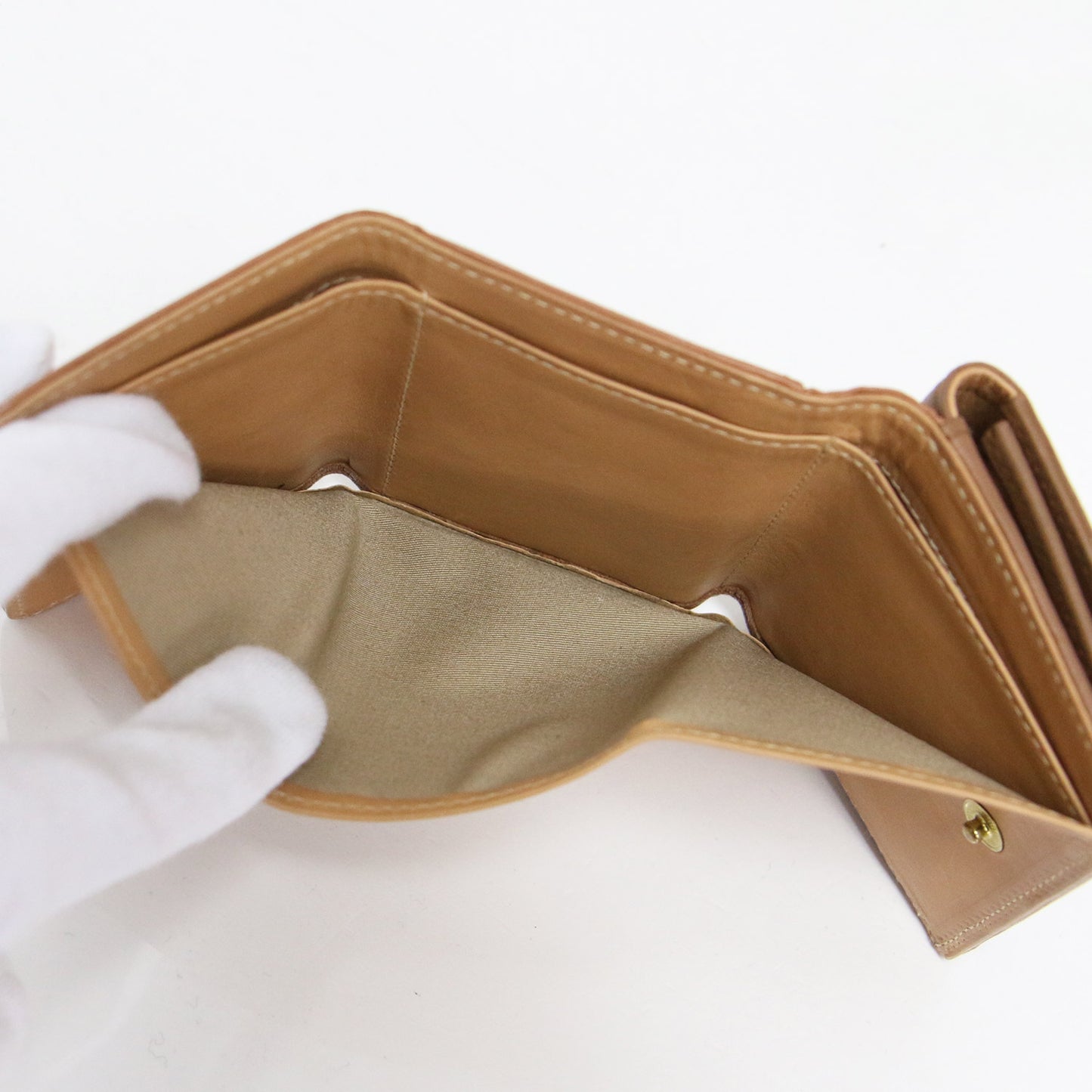 エティコ ラムレザー 三つ折り 財布 / ミニ ウォレット バイカラー