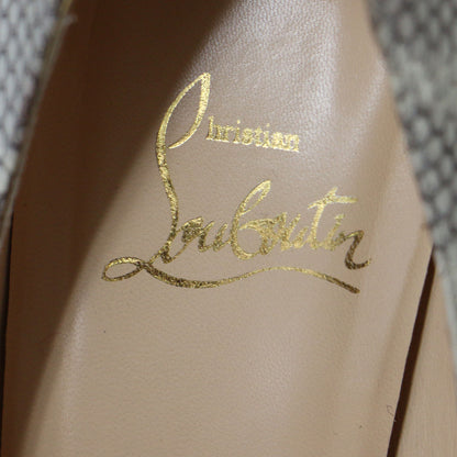 パイソン オープントゥ レザー パンプス / ヘビ柄 ピンヒール ハイヒール イタリア製