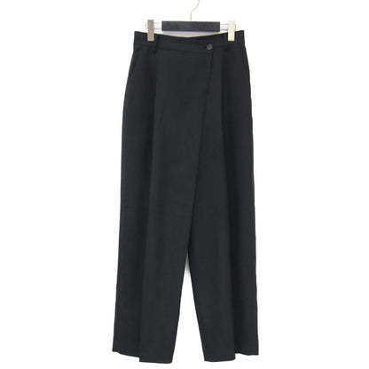 24春夏 ポプリン ラップ ワイド パンツ / スラックス トラウザーズ センタープレス