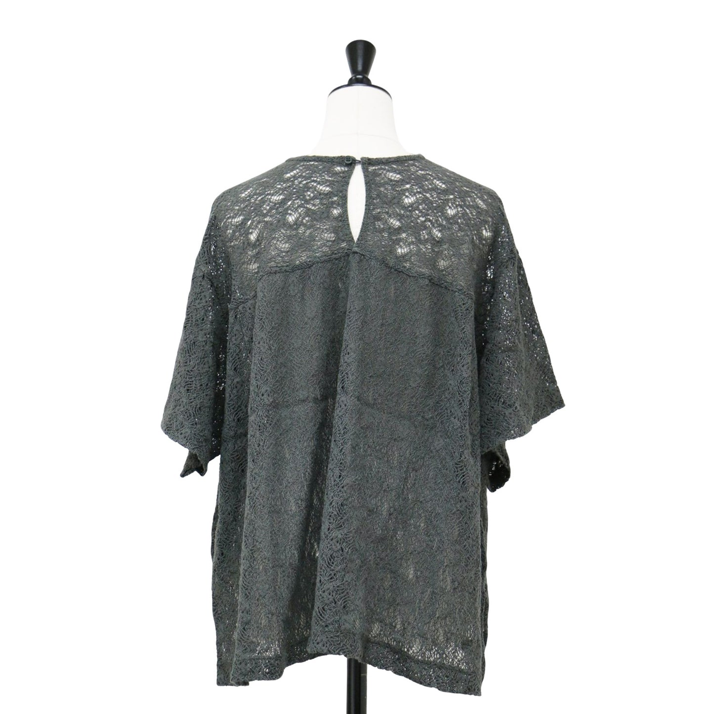 ラッセルレース ショートスリーブ トップス / ブラウス プルオーバー 半袖 5分袖 ワイド ショート丈 コットン