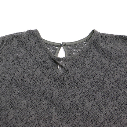 ラッセルレース ショートスリーブ トップス / ブラウス プルオーバー 半袖 5分袖 ワイド ショート丈 コットン