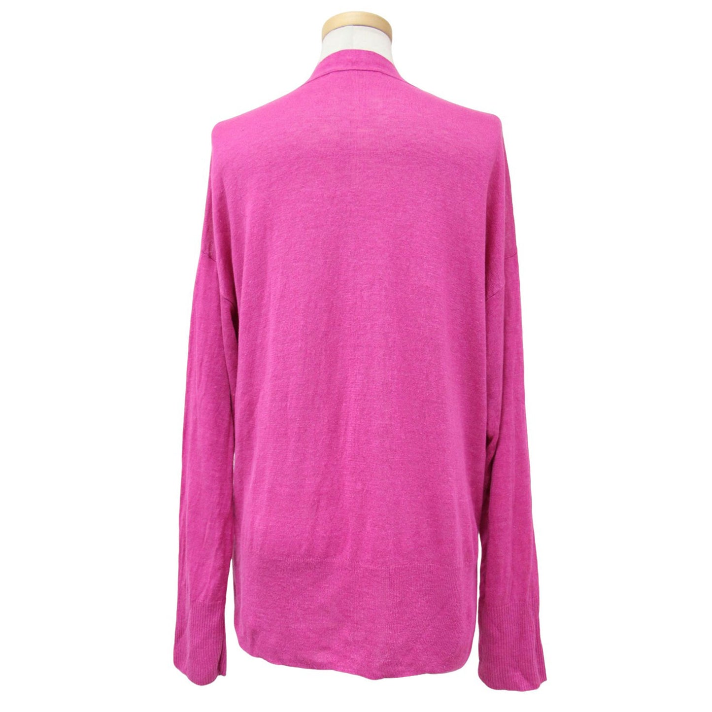 23春夏 リネン Vネック ニット カーディガン / ハイゲージ ヘムライン 長袖