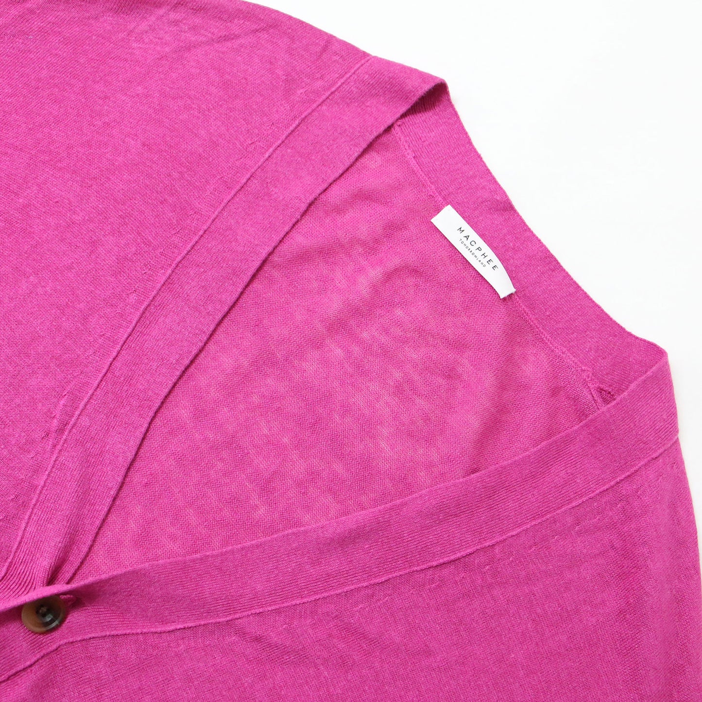 23春夏 リネン Vネック ニット カーディガン / ハイゲージ ヘムライン 長袖