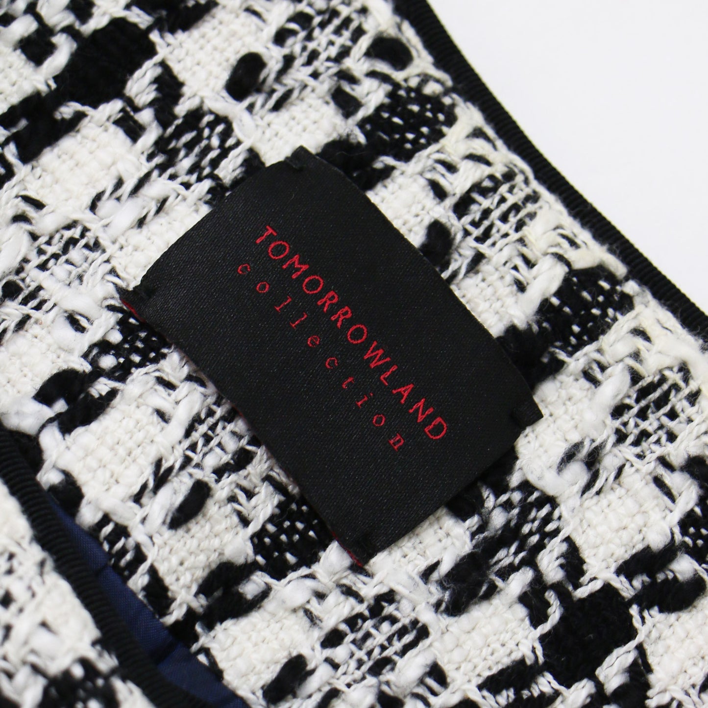 スラブシェパード コクーン ジレ / ベスト ツイード クルーネック ダブルブレスト コットン