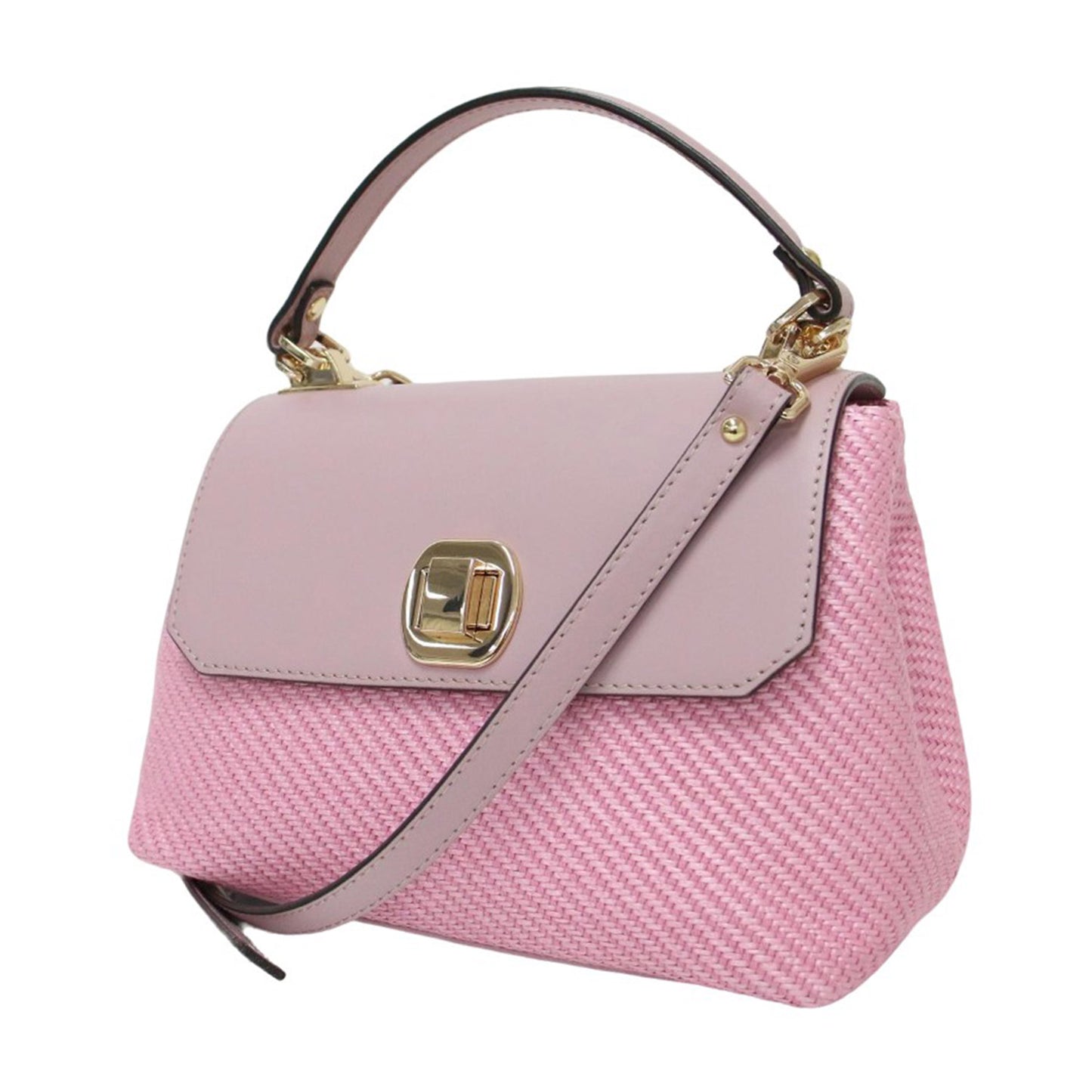 24春夏 2WAY フラップ レザー ハンドバッグ / ショルダーバッグ メッシュ