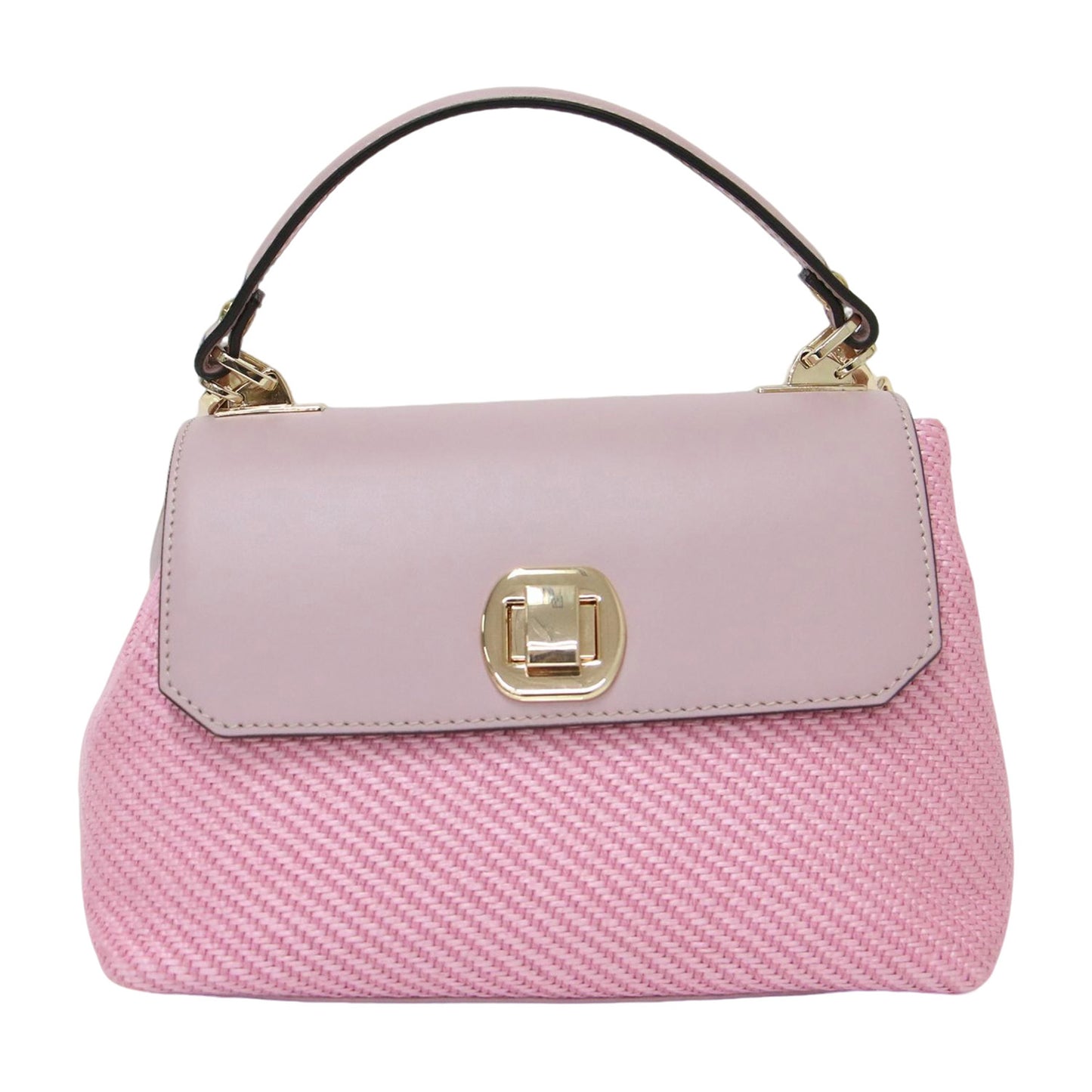 24春夏 2WAY フラップ レザー ハンドバッグ / ショルダーバッグ メッシュ