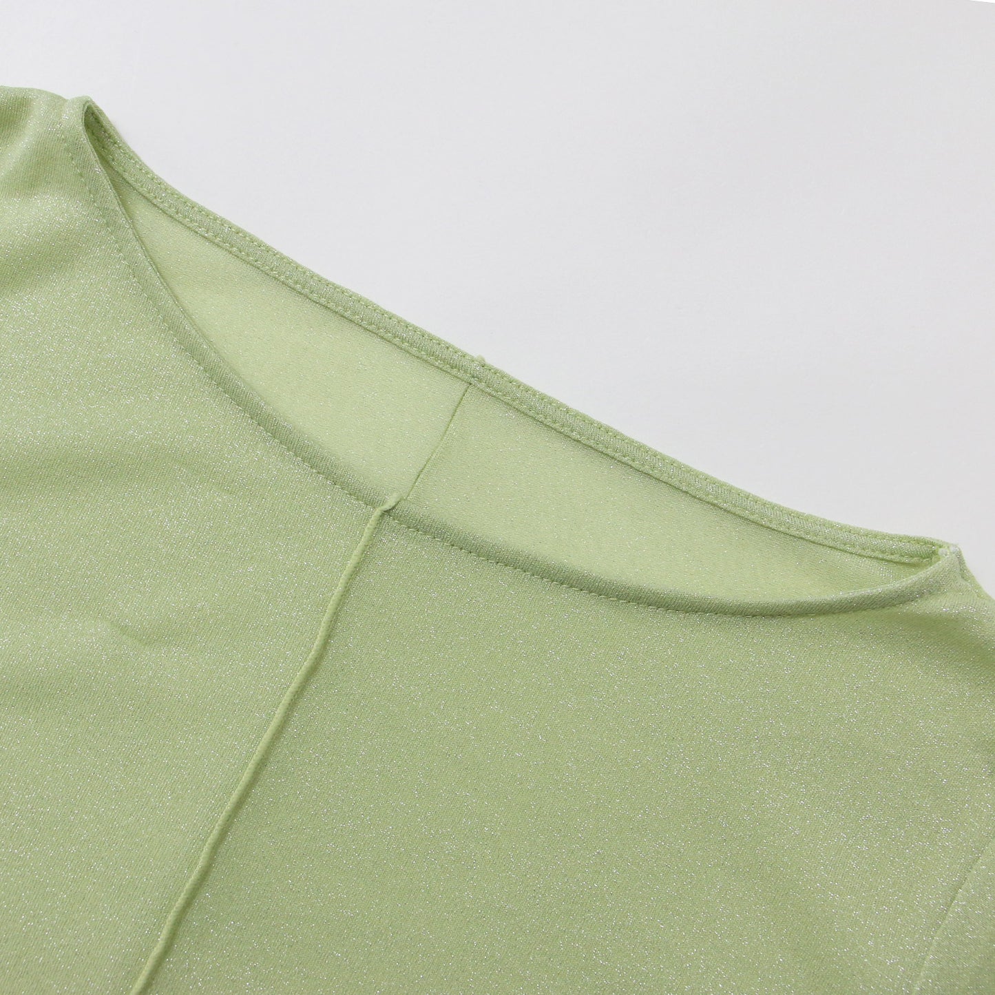 24秋冬 ラメ シアー カット トップス / 長袖 ボートネック カットソー Tシャツ 241115