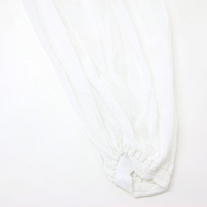 24春夏 SMOCK ギャザー プルオーバー / スモック ブラウス 長袖 楊柳 コットン