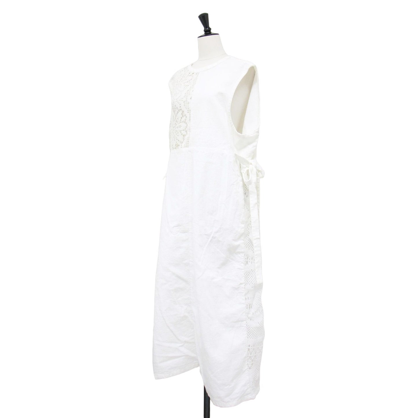 × Ray BEAMS 別注 レース リメイク ワンピース / ロング丈 ノースリーブ スリット コットン