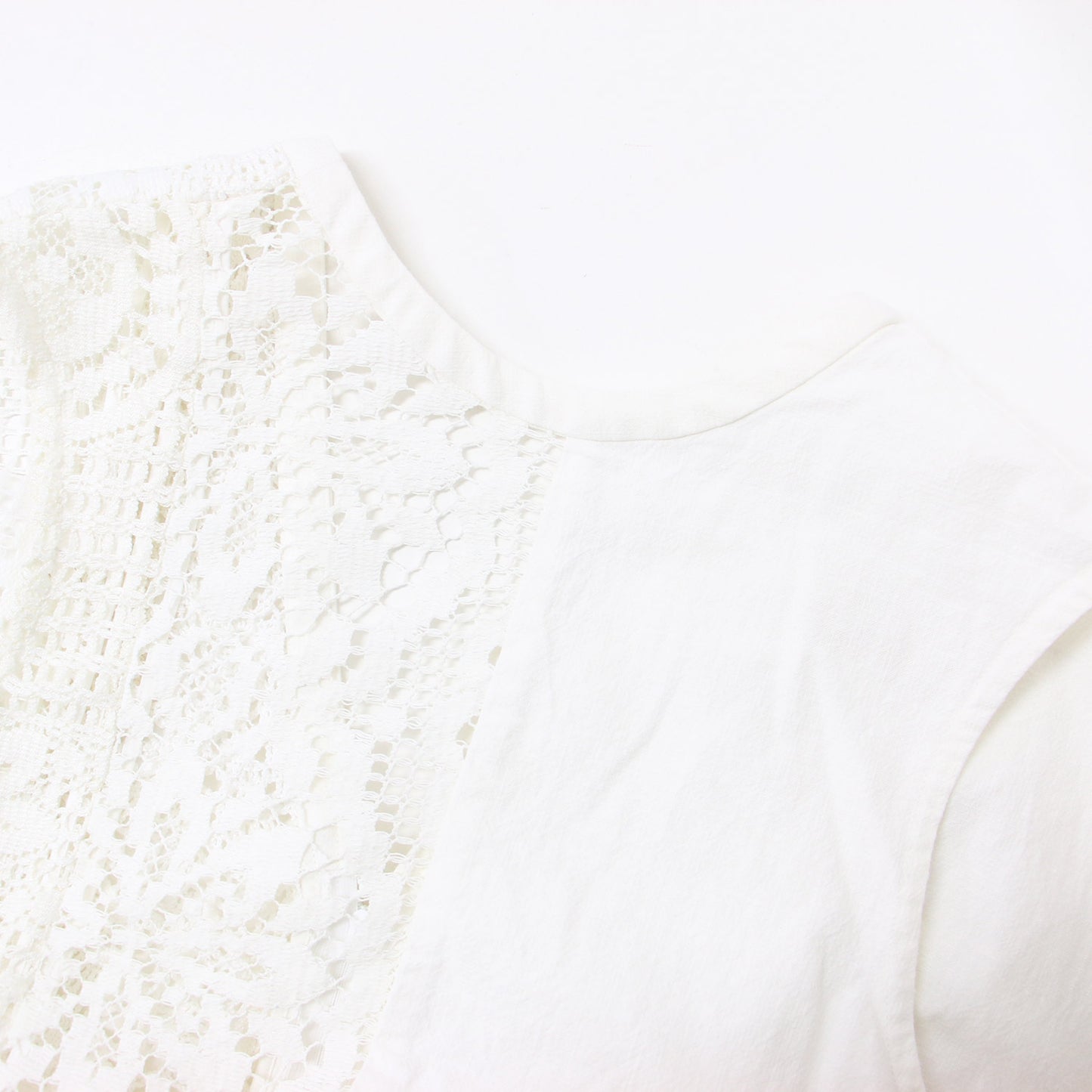 × Ray BEAMS 別注 レース リメイク ワンピース / ロング丈 ノースリーブ スリット コットン