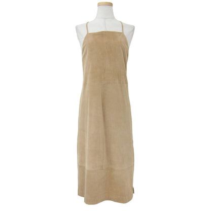 ゴートスエード エプロン ドレス / ミディ丈 スリット キャミソール ワンピース