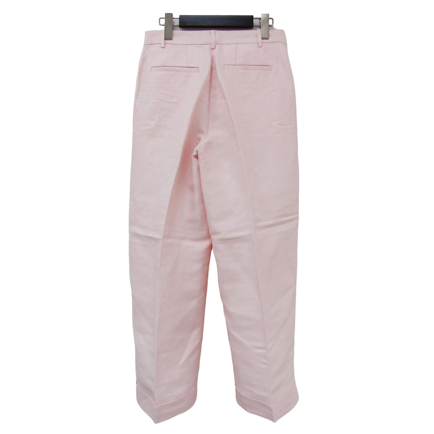 24春夏 リネン ブレンド ツイル クロップド パンツ / ワイド ハイウエスト 241030