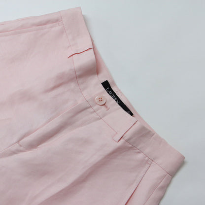 24春夏 リネン ブレンド ツイル クロップド パンツ / ワイド ハイウエスト 241030