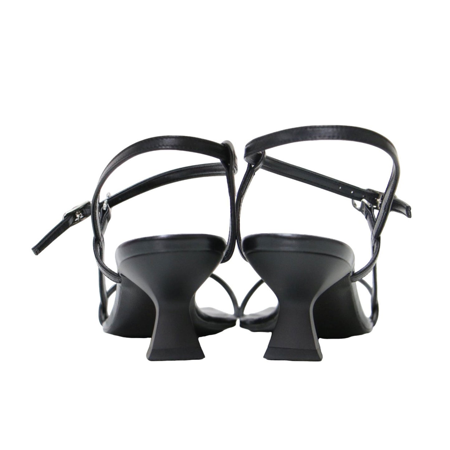 24春夏 ヌーディー ストリング サンダル / スクエアトゥ ヒール ストラップ スムース 241024